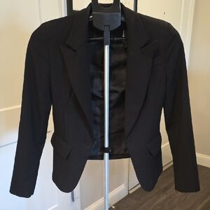 Women's Black Tailored Cropped Blazer Jacket
